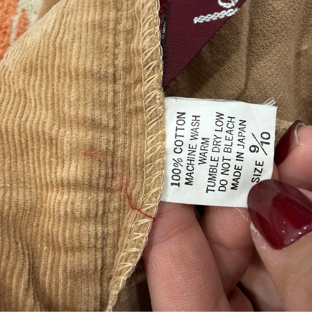 Vintage Jean Nicole Tan Corduroy Button-Front Western Skirt